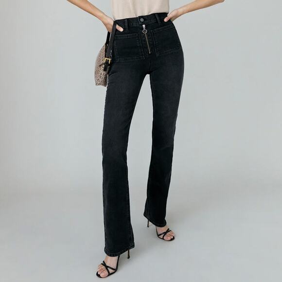 Reformation Peyton Zip Ultra High Rise Bootcut Jeans in Solana Size 28 - Picture 1 of 7